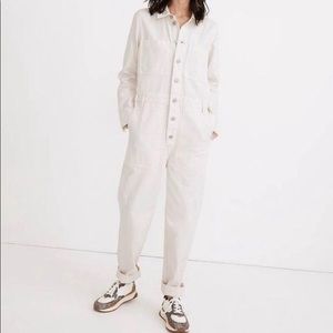 Madewell Relaxed Coverall Boiler Suit Jumpsuit White Off-White Size Small